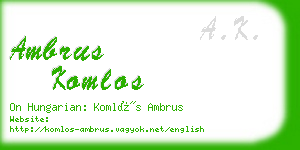 ambrus komlos business card